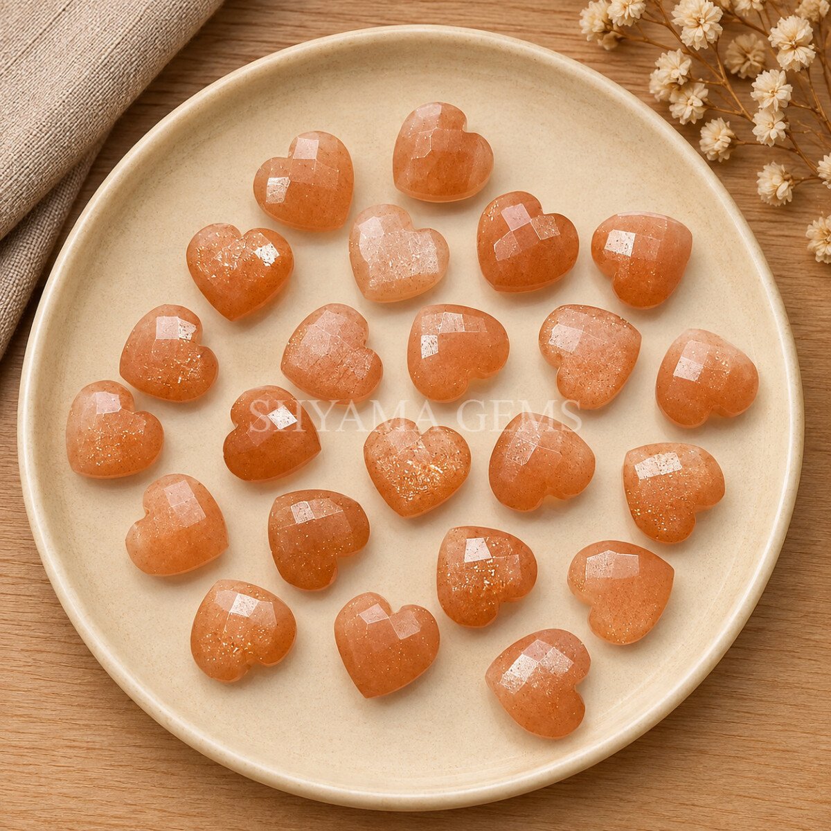 Peach Moonstone Heart Faceted 10mm Loose Gemstone Peach Moonstone Heart Faceted 10mm Loose Gemstone