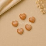 Peach Moonstone Carved Evil Eye Heart Loose Gemstone 12mm