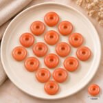 Peach Sunstone Donut Gemstone 15mm