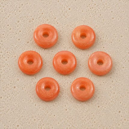 Peach Sunstone Donut Gemstone 15mm