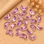 Pink Amethyst Faceted Moon Gemstone 17mm