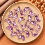 Pink Amethyst Faceted Moon Gemstone 17mm