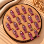 Pink Copper Turquoise Fish Inlay Pendant 25x8mm