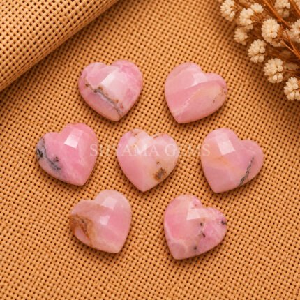 Pink Opal Heart Faceted 10mm Loose Gemstone