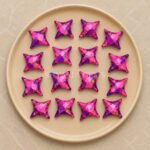 Pink Purple Copper Turquoise Carved Ninja Star Loose Gemstone 15mm