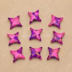 Pink Purple Copper Turquoise Carved Ninja Star Loose Gemstone 12mm