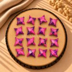 Pink Purple Copper Turquoise Carved Ninja Star Loose Gemstone 15mm