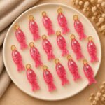 Pink Tourmaline Fish Inlay Pendant 25x8mm