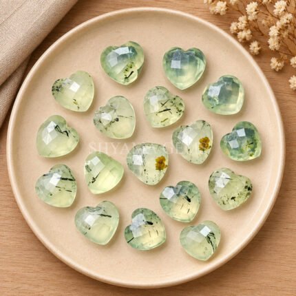 Prehnite Heart Faceted 10mm Loose Gemstone