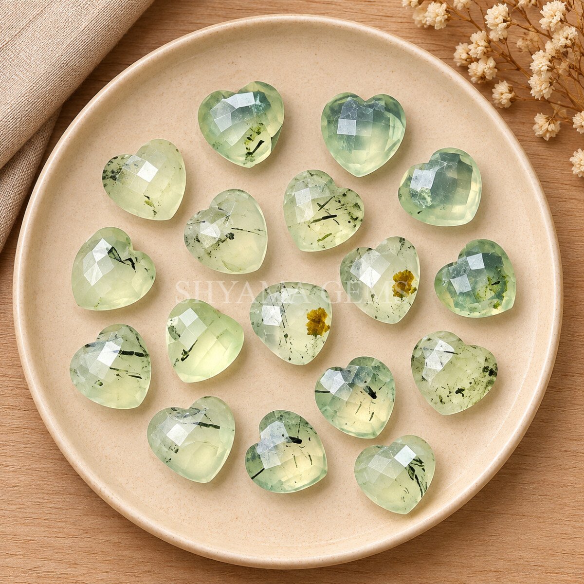 Prehnite Heart Faceted 10mm Loose Gemstone Prehnite Heart Faceted 10mm Loose Gemstone