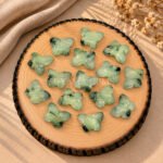 Prehnite Hand Carved Butterfly Gemstone 13mm