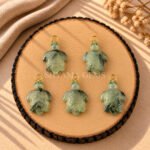 Prehnite Turtle Carved 18mm Gemstone Pendant