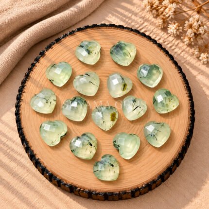 Prehnite Heart Faceted 10mm Loose Gemstone
