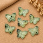 Prehnite Hand Carved Butterfly Gemstone 13mm
