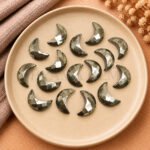 Pyrite Faceted Moon Gemstone 17mm