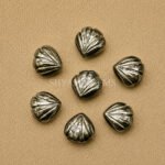 Pyrite Carved Shell Gemstone 12mm