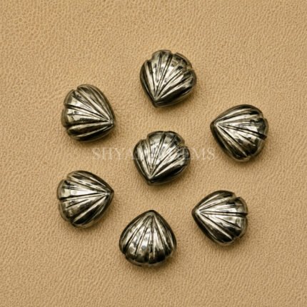 Pyrite Carved Shell Gemstone 12mm