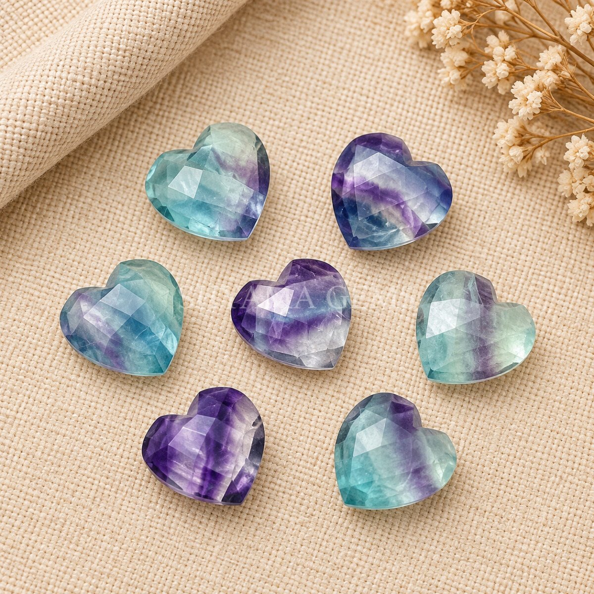 Rainbow Fluorite Heart Faceted 10mm Loose Gemstone Rainbow Fluorite Heart Faceted 10mm Loose Gemstone
