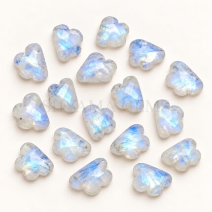 Rainbow Moonstone Cloud Shape Carved Loose Gemstone 12mm