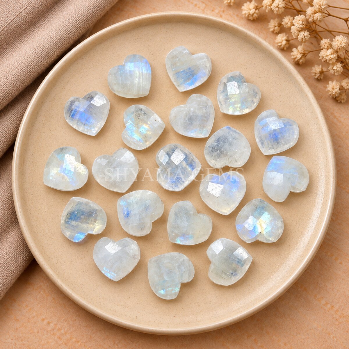 Rainbow Moonstone Heart Faceted 10mm Loose Gemstone Rainbow Moonstone Heart Faceted 10mm Loose Gemstone