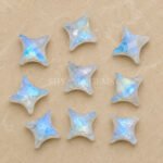 Rainbow Moonstone Carved Ninja Star Loose Gemstone 12mm
