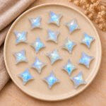 Rainbow Moonstone Carved Ninja Star Loose Gemstone 15mm