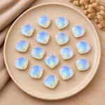 Rainbow Moonstone Carved Shell Gemstone 12mm