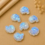 Rainbow Moonstone Shell Snail Nautilus Carved 20mm Gemstone