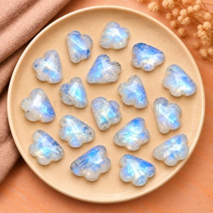 Rainbow Moonstone Cloud Shape Carved Loose Gemstone 12mm