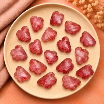 Red Strawberry Quartz Cloud Shape Carved Loose Gemstone 12mm