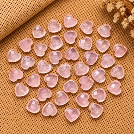 Rose Quartz Heart Faceted 10mm Loose Gemstone