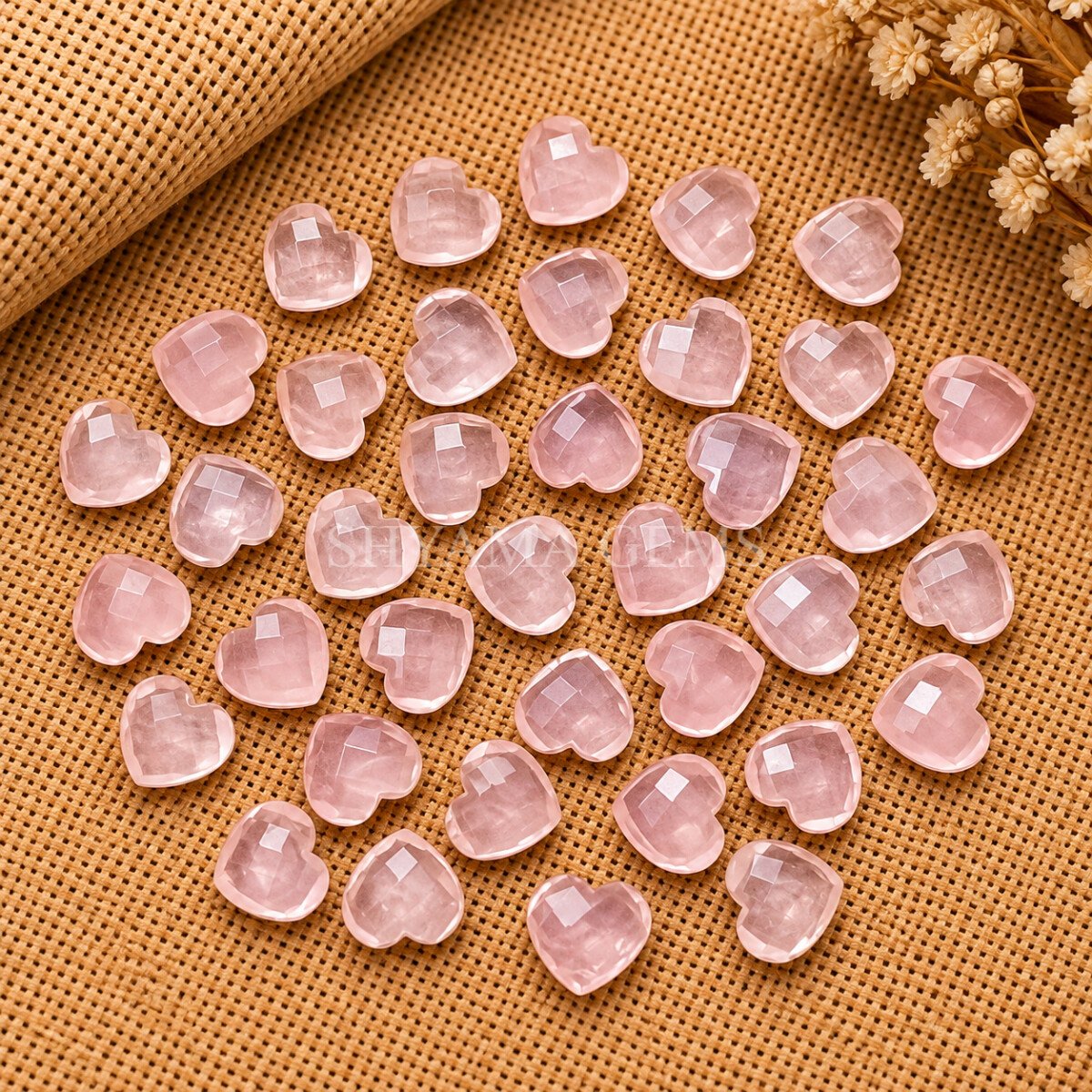 Rose Quartz Heart Faceted 10mm Loose Gemstone Rose Quartz Heart Faceted 10mm Loose Gemstone