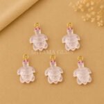 Rose Quartz Turtle Carved 18mm Gemstone Pendant