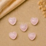 Rose Quartz Carved Evil Eye Heart Loose Gemstone 12mm