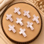Rose Quartz Faceted Cross Shape Loose Gemstone 15x10mm
