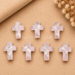 Rose Quartz Faceted Cross Shape Loose Gemstone 15x10mm