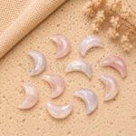 Rose Quartz Faceted Moon Gemstone 17mm