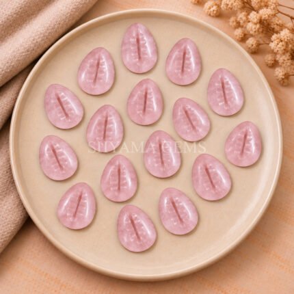 Rose Quartz Cowrie Shell Carved Loose Gemstone 20×15mm