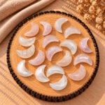 Rose Quartz Faceted Moon Gemstone 17mm