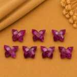 Ruby Faceted Butterfly 14x10mm