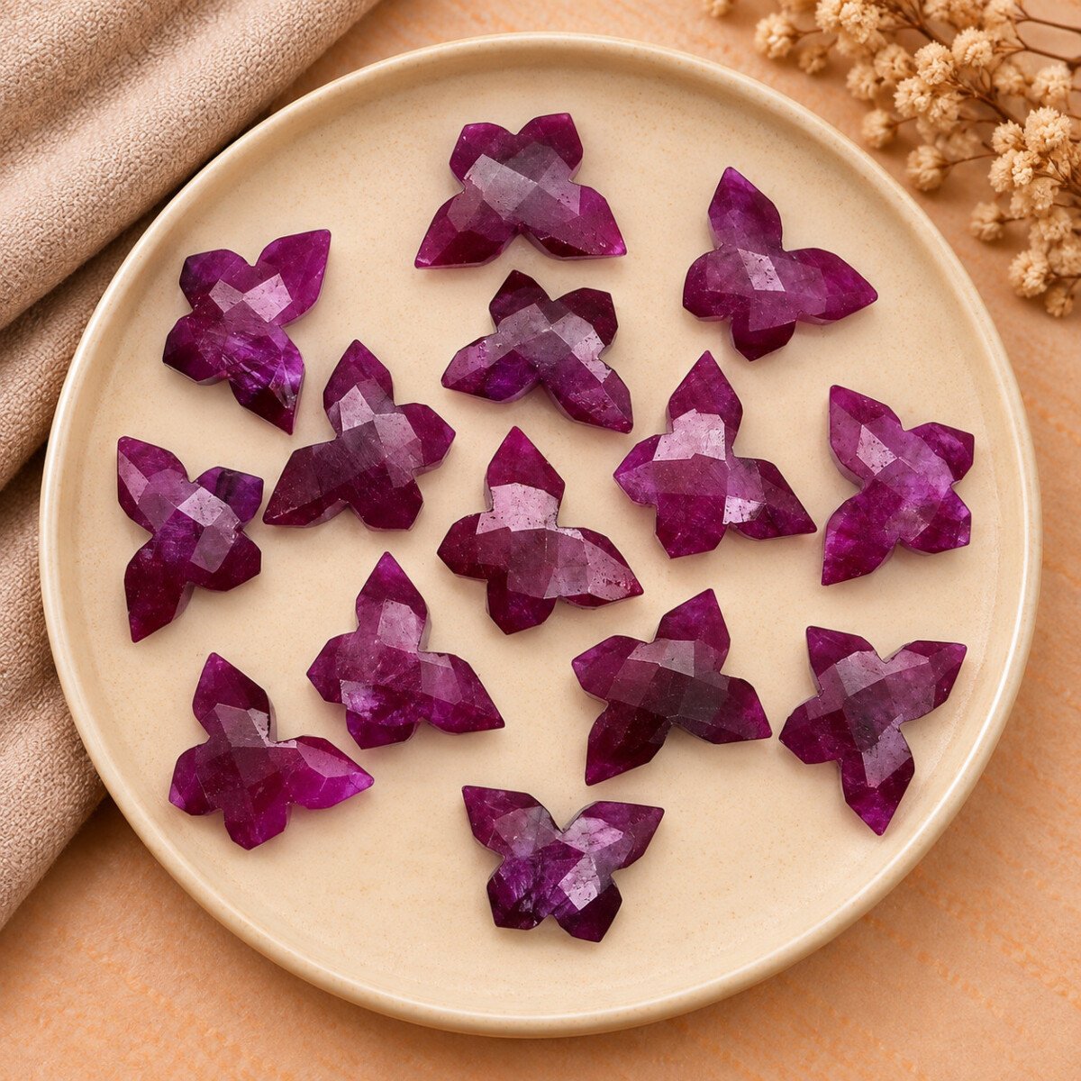 Ruby Faceted Butterfly 14x10mm Ruby Faceted Butterfly 14x10mm