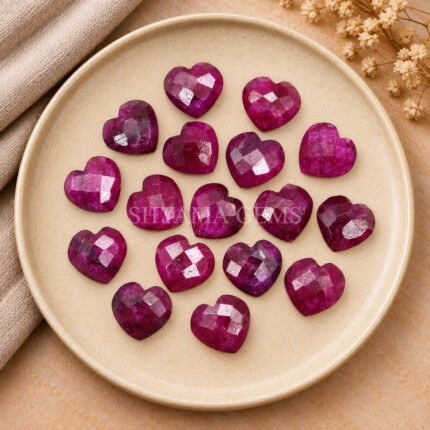 Ruby Corundum Heart Faceted 10mm Loose Gemstone