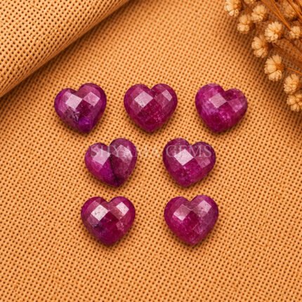 Ruby Corundum Heart Faceted 10mm Loose Gemstone