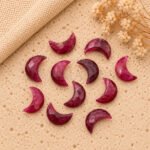 Dyed Ruby Faceted Moon Gemstone 17mm