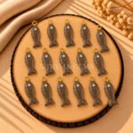 Smoky Quartz Fish Inlay Pendant 25x8mm