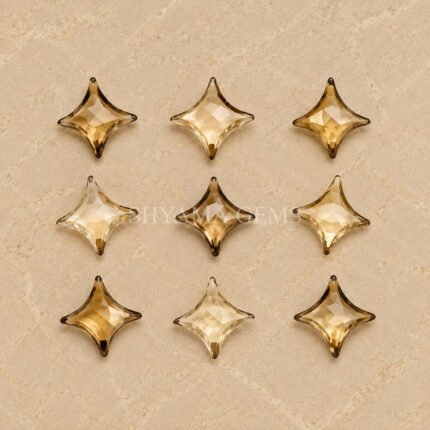 Smoky Quartz Carved Ninja Star Loose Gemstone 15mm