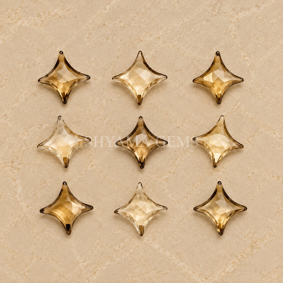 Smoky Quartz Carved Ninja Star Loose Gemstone 12mm Smoky Quartz Carved Ninja Star Loose Gemstone 12mm