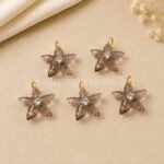 Smoky Quartz Starfish Carved 15mm Pendant