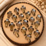 Smoky Quartz Faceted Cross Shape Loose Gemstone 15x10mm