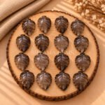 Smoky Quartz Leaf Carved Gemstone 14x10mm